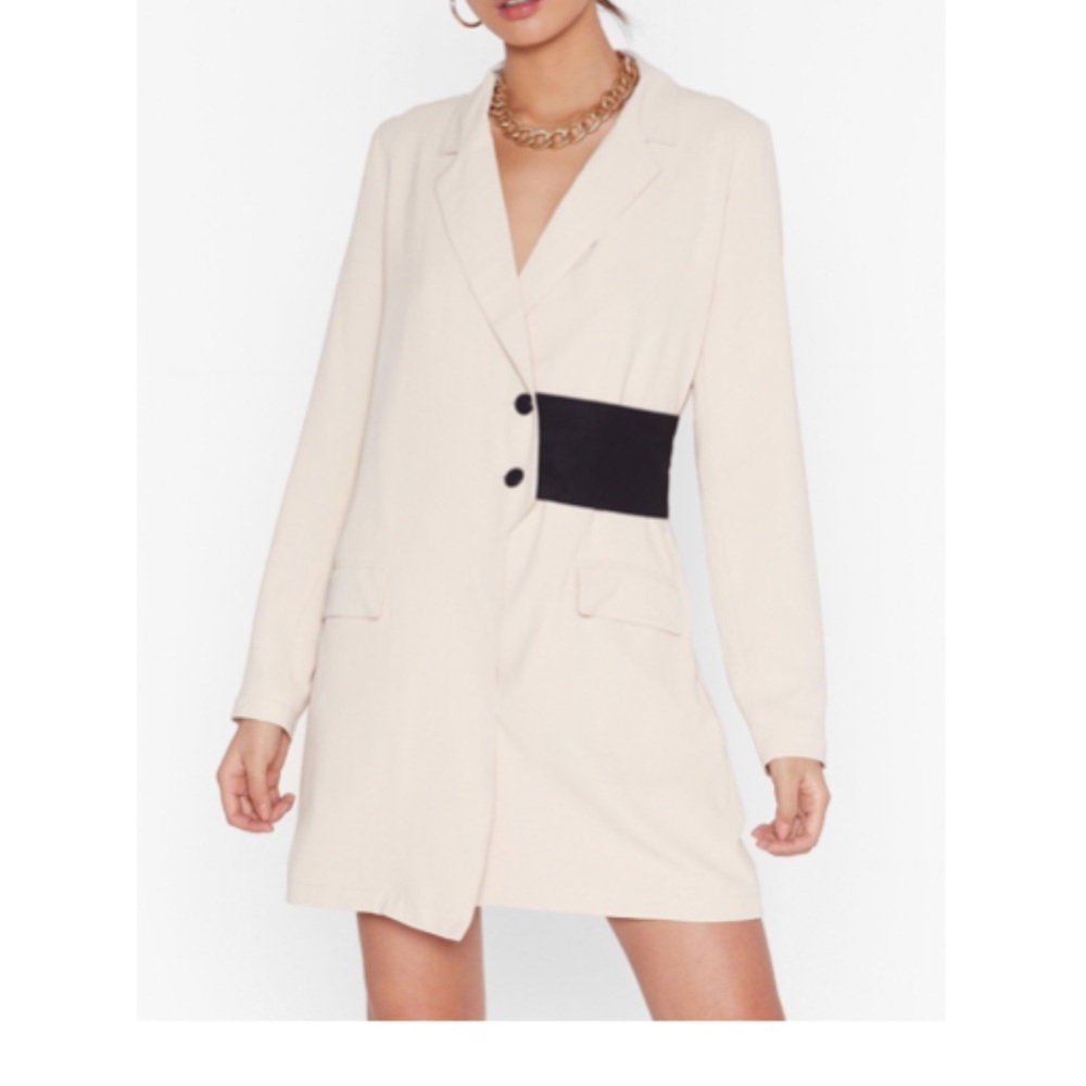 Nothing Gets Contrast Me Mini Blazer Dress
